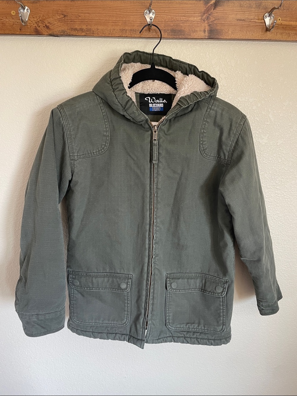 Walls Ripstop Sherpa-Lined Hooded Kids Puffer Jacket Chore Coat Youth 12-14